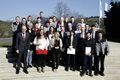 Twenty-eight apprentices have completed their training, acquiring skills in technology, business and IT. Michael Weiher (front row, left), Managing Director, International Production, Rittal; Matthias Hecker (second row, second from right), Head of Training at Rittal; and Tina Pfeiffer-Busch (second row, left), Training Coordinator at the Friedhelm Loh Group, presented graduates with certificates.